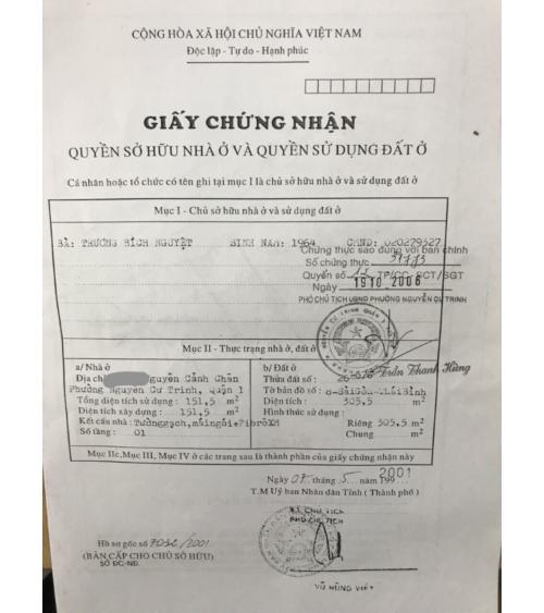 NHÀ CẦN BÁN - QUẬN 1