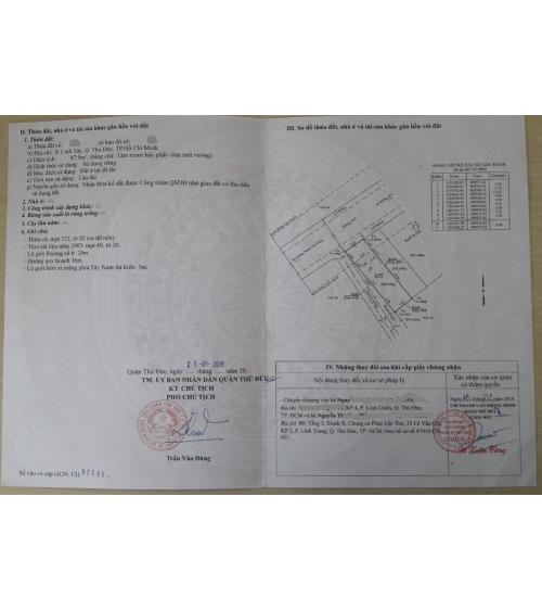 ĐẤT CẦN BÁN - Q. THỦ ĐÚC