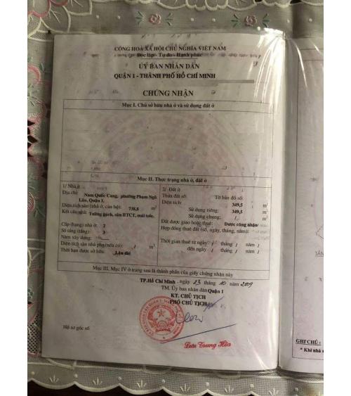 NHÀ CẦN BÁN - QUẬN 1