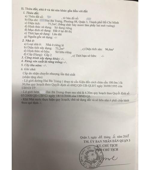 NHÀ CẦN BÁN - QUẬN 3