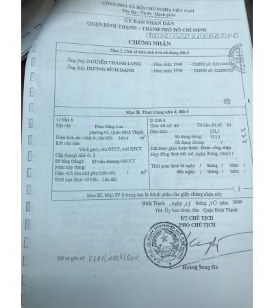 NHÀ CẦN BÁN - Q. B.THẠNH