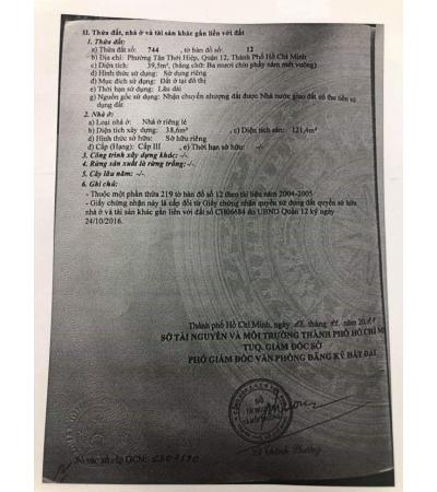NHÀ CẦN BÁN - QUẬN 12