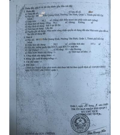 NHÀ CẦN BÁN - QUẬN 1