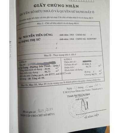 C CƯ CẦN BÁN - QUẬN 1