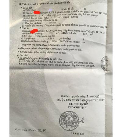 ĐẤT CẦN BÁN - Q. THỦ ĐÚC