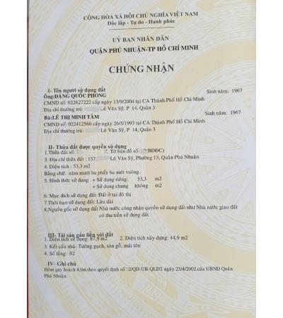 NHÀ CẦN BÁN - Q. P.NHUẬN