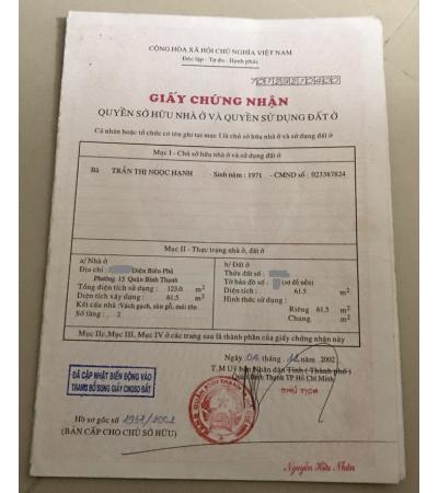 NHÀ CẦN BÁN - Q. B.THẠNH