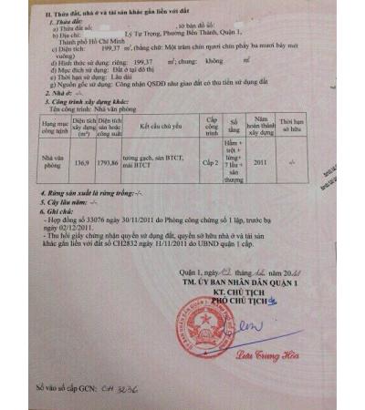 BÁN TÒA NHÀ VP - QUẬN 1