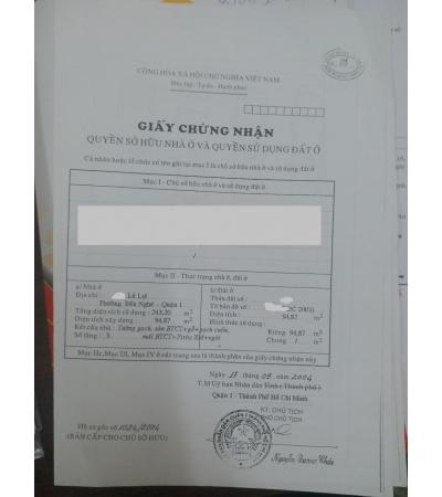 NHÀ CẦN BÁN - QUẬN 1