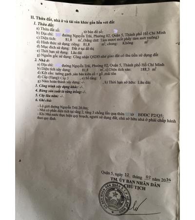 NHÀ CẦN BÁN - QUẬN 5
