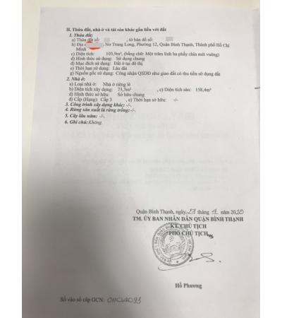 NHÀ CẦN BÁN - Q. B.THẠNH