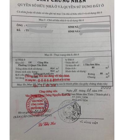 NHÀ CẦN BÁN - Q. T. BÌNH