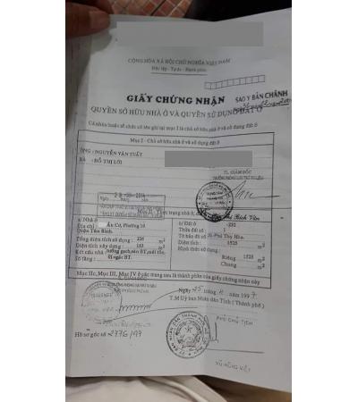 NHÀ CẦN BÁN - Q. TÂN BÌNH