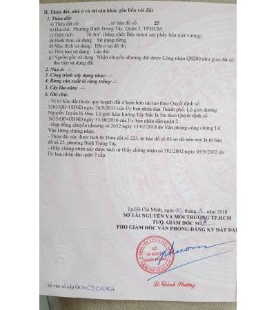 ĐẤT CẦN BÁN - QUẬN 2
