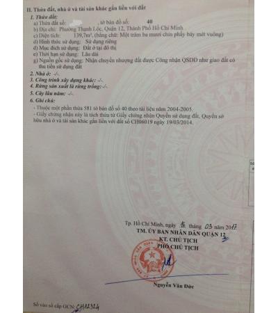 ĐẤT CẦN BÁN - QUẬN 12