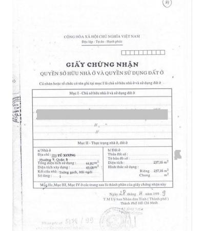 NHÀ CẦN BÁN - QUẬN 3