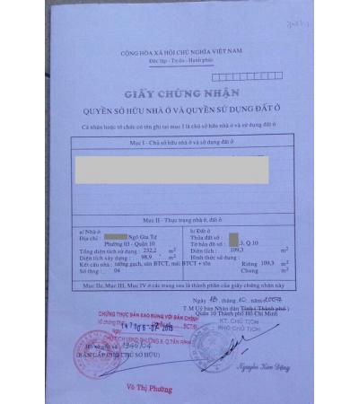 NHÀ CẦN BÁN - QUẬN 10