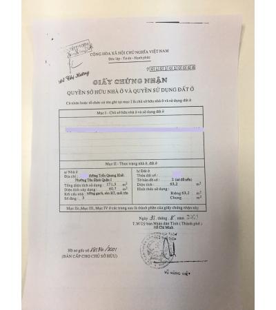 NHÀ CẦN BÁN - QUẬN 1