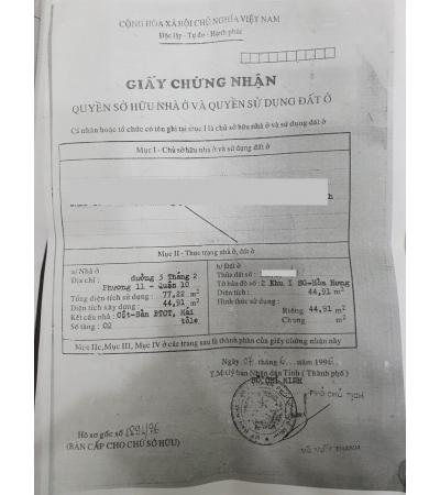 NHÀ CẦN BÁN - QUẬN 10