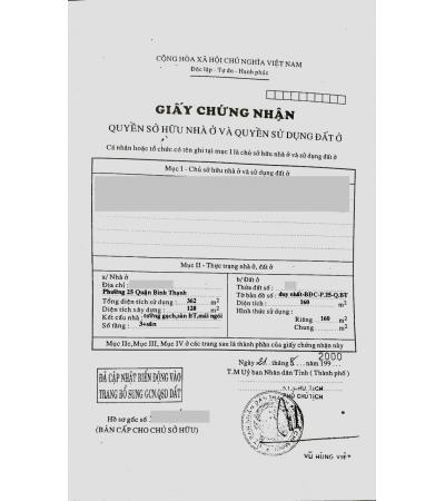 NHÀ CẦN BÁN - Q. B.THẠNH