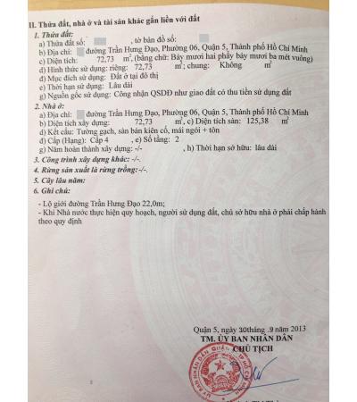 NHÀ CẦN BÁN - QUẬN 5