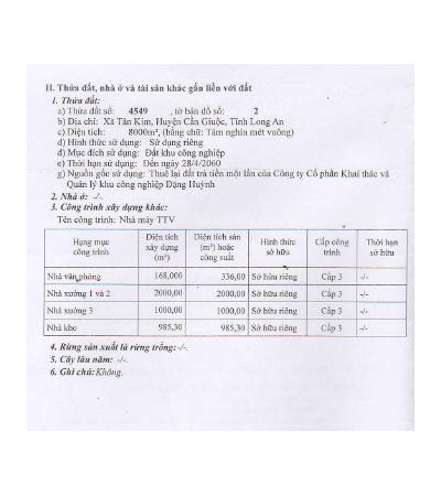BÁN NHÀ XƯỞNG KCN- LONG AN