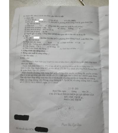 NHÀ CẦN BÁN -Q. BÌNH TÂN